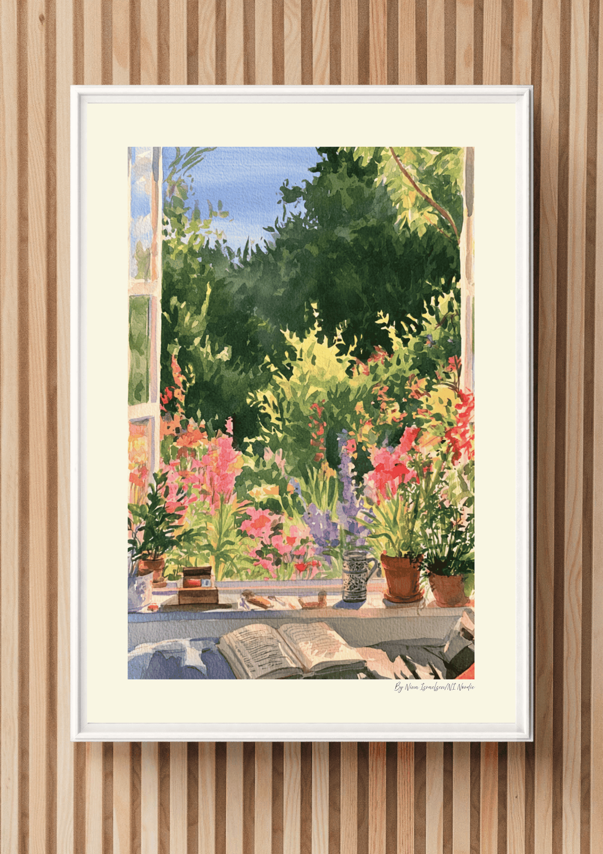 Garden View Wall Art – Watercolour Window Print | NI Nordic