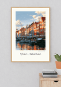 Historic colourful houses  In Copenhagen Harbour