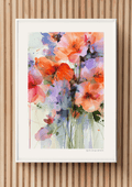 Vibrant Bouquet Wall Art – Watercolour Floral Print | NI Nordic