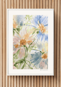 Watercolour Daisies Wall Art – Soft Floral Print | NI Nordic