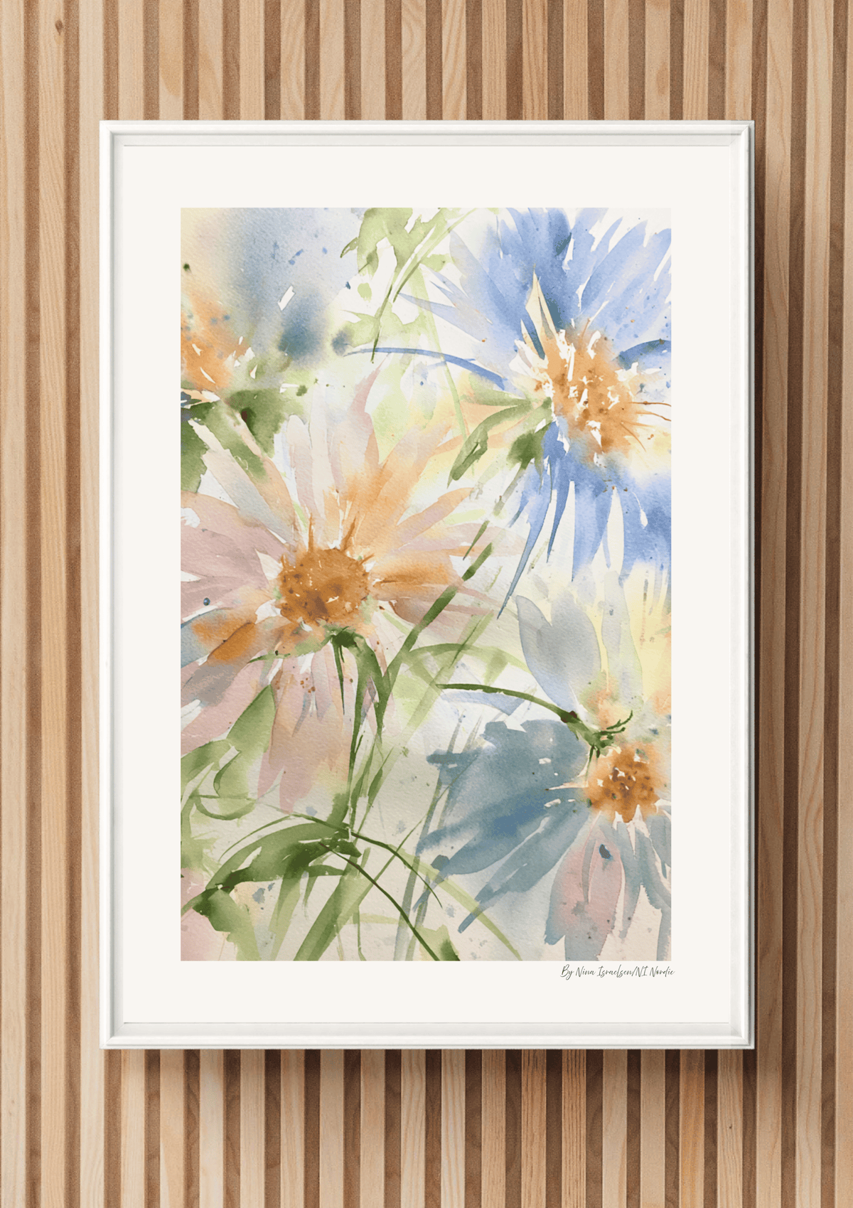 Watercolour Daisies Wall Art – Soft Floral Print | NI Nordic